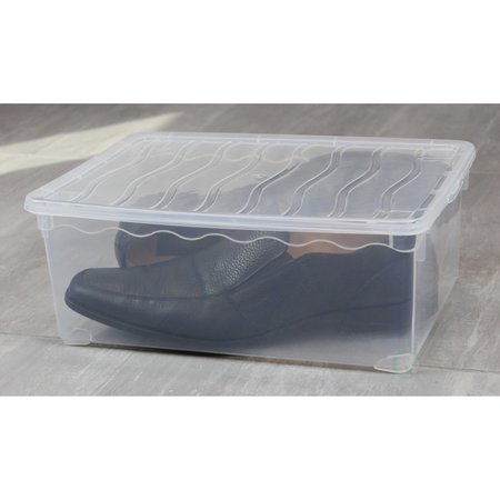 Basicwise Shoe Storage Container, Clear, Plastic QI003259